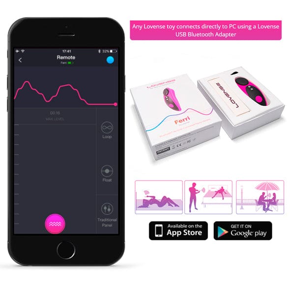 Lovense - Ferri App-Controlled Panty Vibrator (Pink) -  Panties Massager Remote Control (Vibration) Rechargeable  Durio.sg