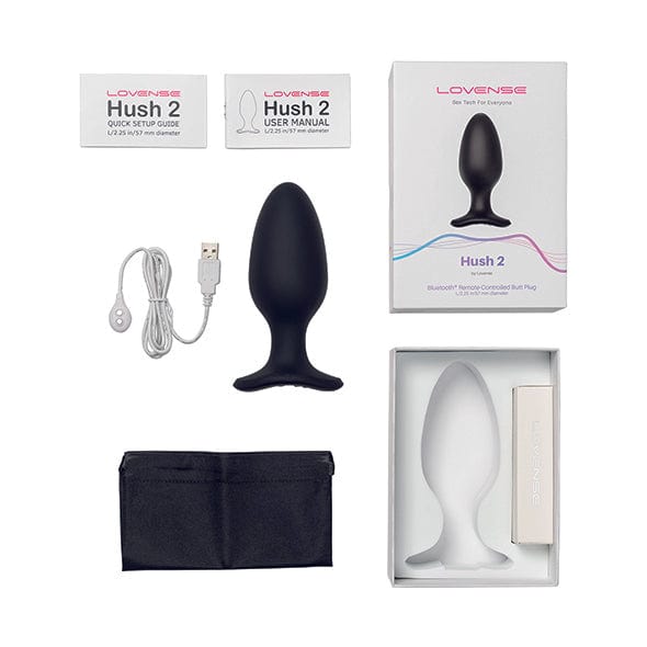 Lovense - Hush 2 App-Controlled Silicone Butt Plug L 2.25" (Black) -  Anal Plug (Vibration) Rechargeable  Durio.sg