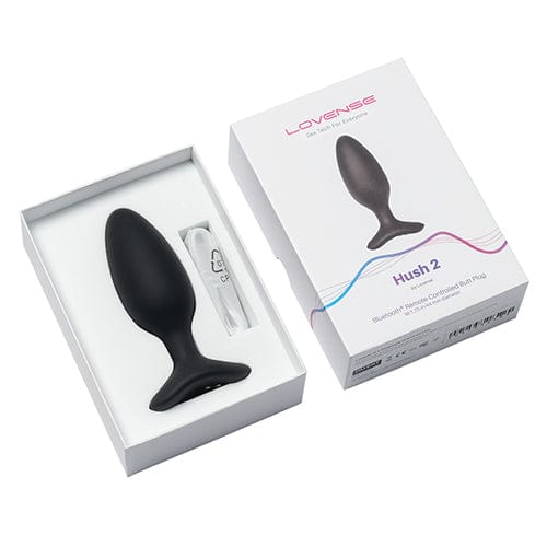Lovense - Hush 2 App-Controlled Silicone Butt Plug M 1.75" (Black) -  Anal Plug (Vibration) Rechargeable  Durio.sg