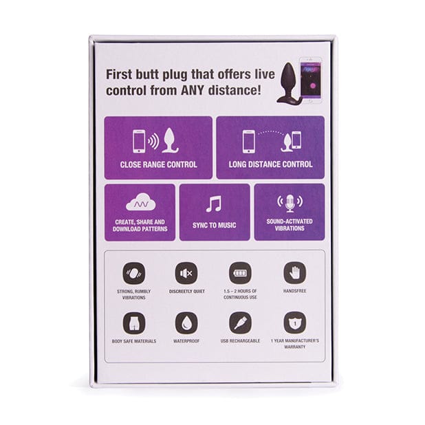 Lovense - Hush 2 App-Controlled Silicone Butt Plug S 1.5" (Black) -  Anal Plug (Vibration) Rechargeable  Durio.sg