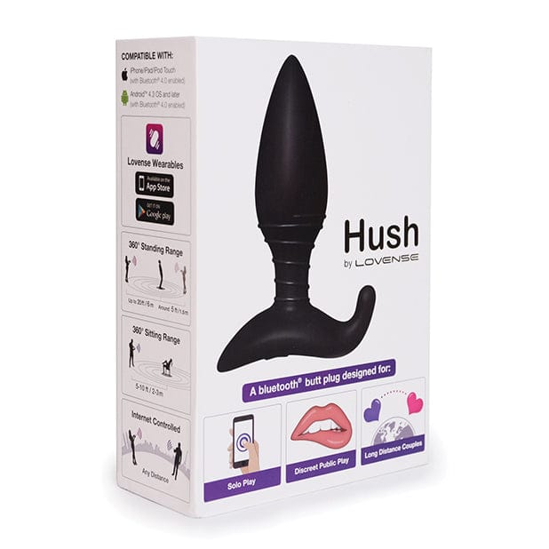 Lovense - Hush 2 App-Controlled Silicone Butt Plug S 1.5" (Black) -  Anal Plug (Vibration) Rechargeable  Durio.sg