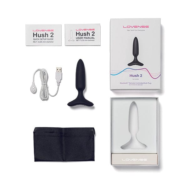 Lovense - Hush 2 App-Controlled Silicone Butt Plug XS 1" (Black) -  Anal Plug (Vibration) Rechargeable  Durio.sg
