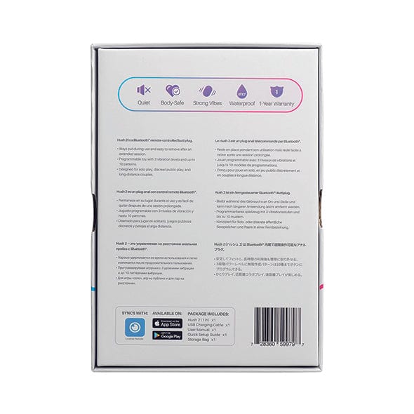 Lovense - Hush 2 App-Controlled Silicone Butt Plug XS 1" (Black) -  Anal Plug (Vibration) Rechargeable  Durio.sg