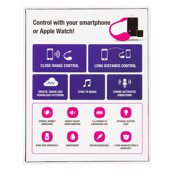 Lovense - Lush 2 App-Controlled Bullet Egg Vibrator (Pink) -  Wireless Remote Control Egg (Vibration) Rechargeable  Durio.sg