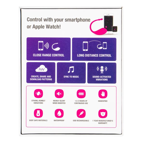 Lovense - Lush App-Controlled Bullet Egg Vibrator (Pink) -  Wireless Remote Control Egg (Vibration) Rechargeable  Durio.sg