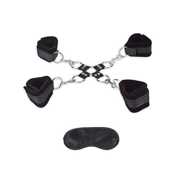 Lux Fetish - 5 Pc Soft Cuff Hogtie Set (Black) -  Hand/Leg Cuffs  Durio.sg