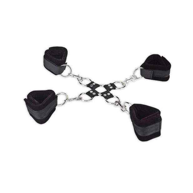 Lux Fetish - 5PC Hogtie Bondage Set (Black) -  Hand/Leg Cuffs  Durio.sg