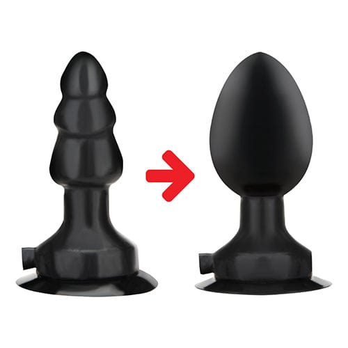 Lux Fetish - Inflatable Vibrating Butt Plug with Suction Base 4" (Black) -  Anal Plug (Vibration) Non Rechargeable  Durio.sg