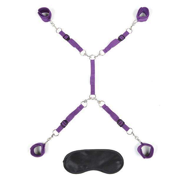 Lux Fetish - Lux Fetish 7 Piece Bed Spreader Restraint System (Purple) -  Bed Restraint  Durio.sg