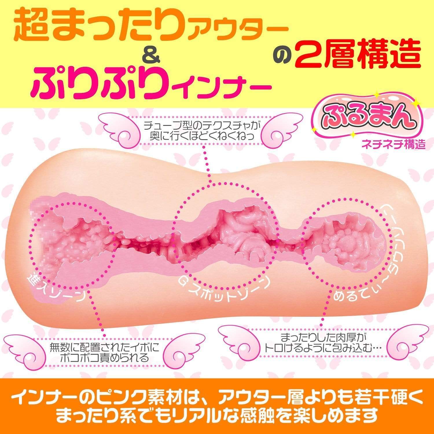 Magic Eyes - Angel's Puruman Onahole (Beige) -  Masturbator Vagina (Non Vibration)  Durio.sg