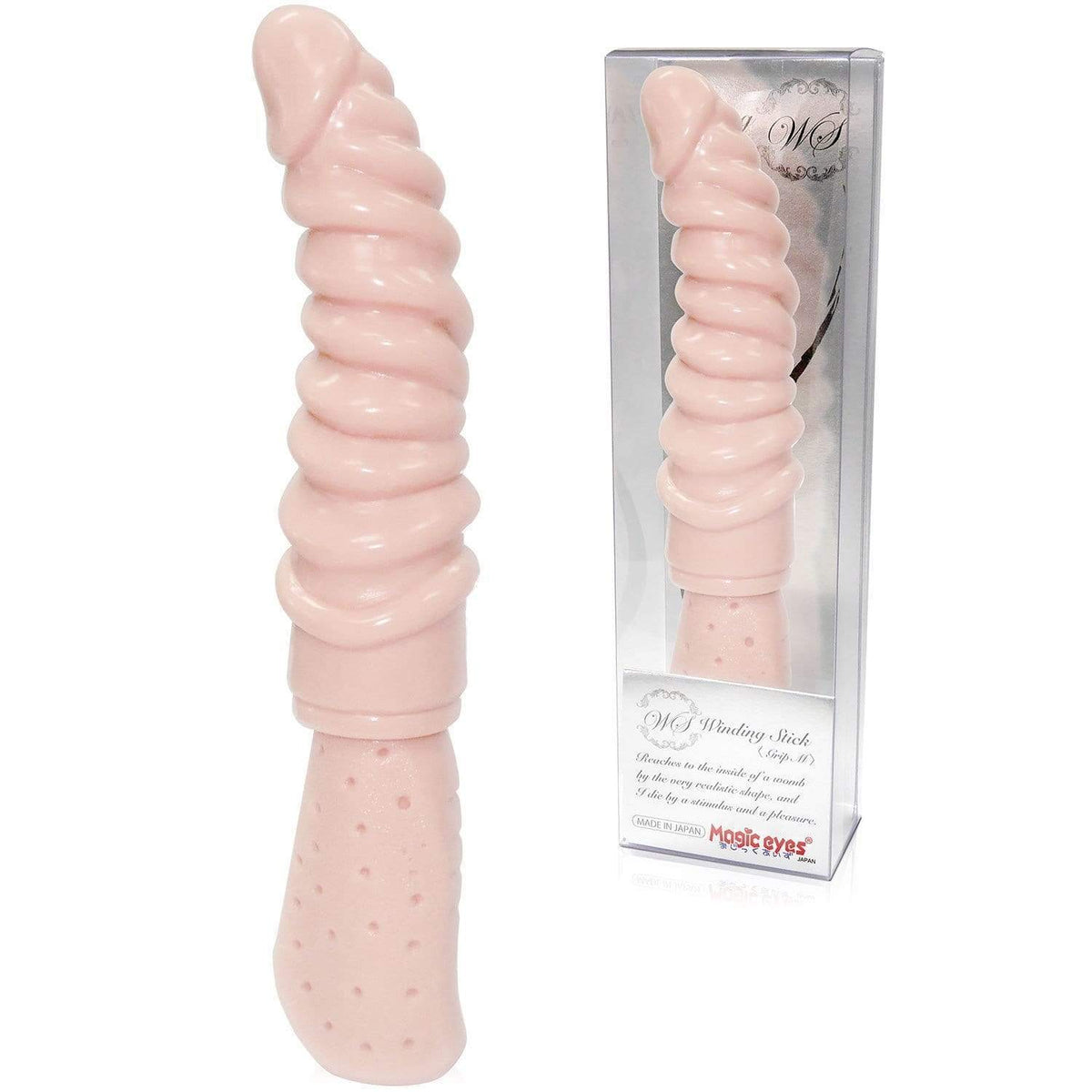 Magic Eyes - Winding Stick Grip M Dildo (Beige) -  Non Realistic Dildo w/o suction cup (Non Vibration)  Durio.sg