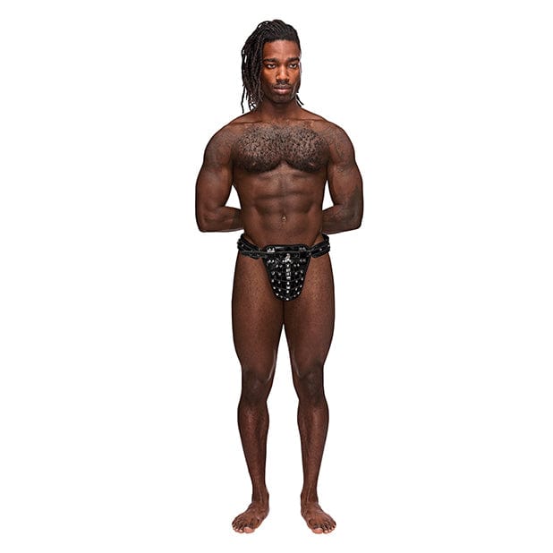 Male Power - Leather Taurus Adjustable Buckle Thong Underwear O/S (Black) -  Gay Pride Underwear  Durio.sg