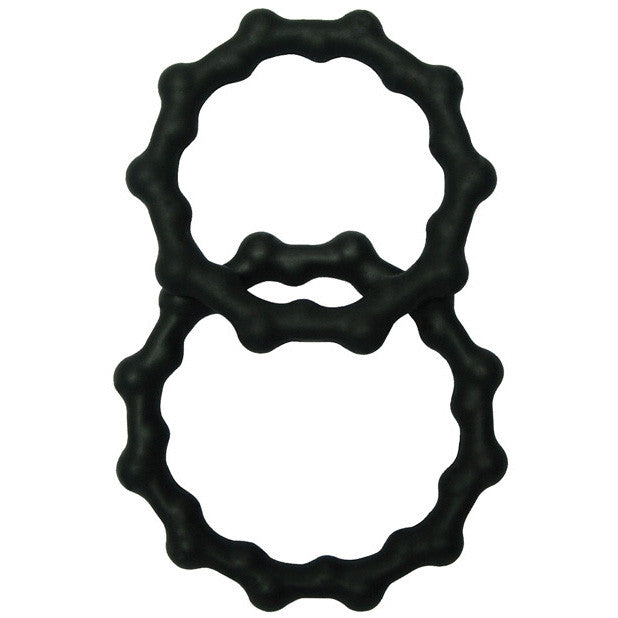 Malesation - Bead Ring Set Pack of 2 -  Rubber Cock Ring (Non Vibration)  Durio.sg