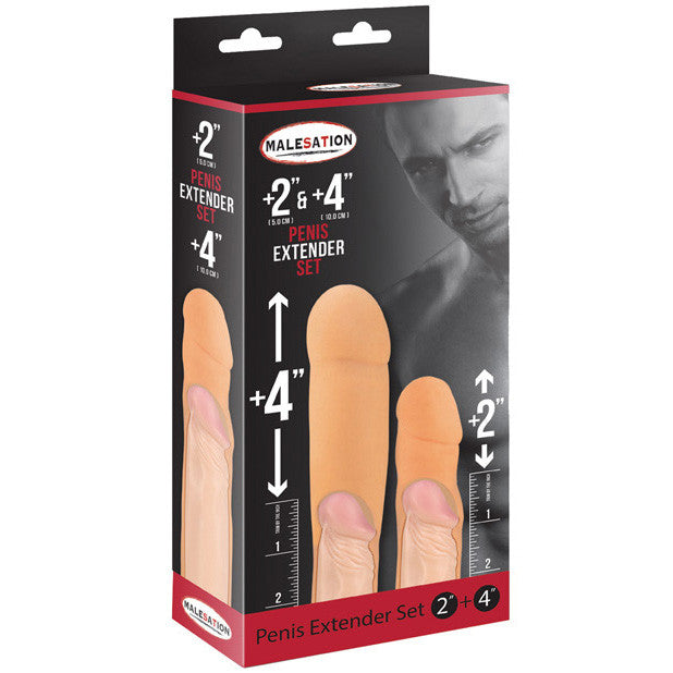 Malesation - Penis Extenders 2&quot; and 4&quot; -  Cock Sleeves (Non Vibration)  Durio.sg