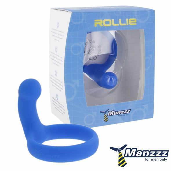 ManzzzToys - Rollie Cock Ring (Blue) -  Silicone Cock Ring (Non Vibration)  Durio.sg