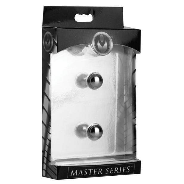 Master Series - Magnus XL Ultra Powerful Magnetic Orbs (Grey) -  Nipple Clamps (Non Vibration)  Durio.sg