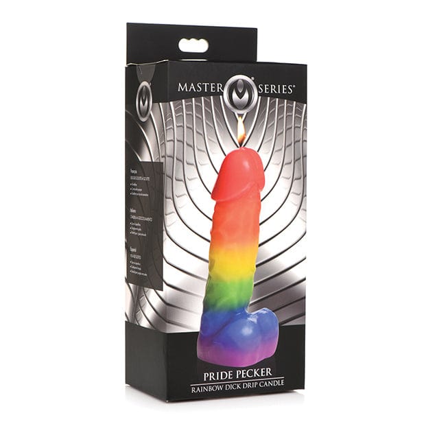 Master Series - Pride Pecker Dick Drip Candle Wax Play BDSM (Rainbow) -  BDSM (Others)  Durio.sg