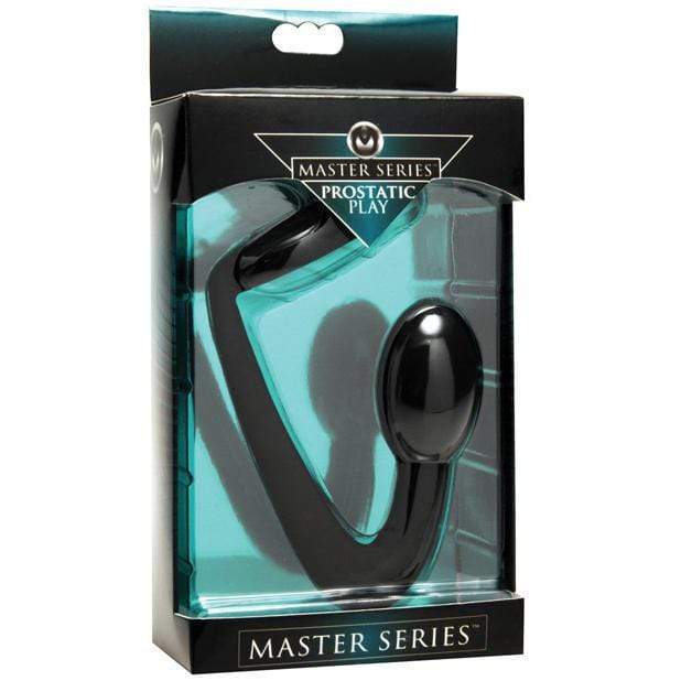 Master Series - Prostatic Play Silicone Cock Ring with Anal Plug (Black) -  Anal Plug (Non Vibration)  Durio.sg