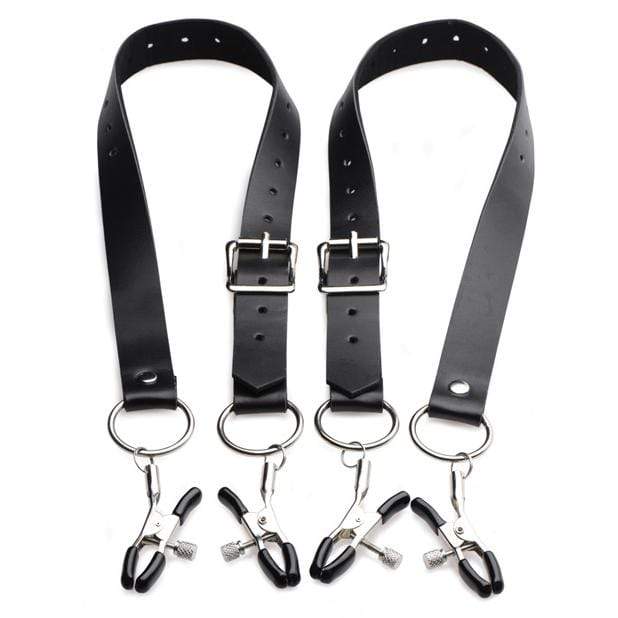 Master Series - Spread Labia Spreader with Clamps (Black) -  Clitoral Clamps  Durio.sg