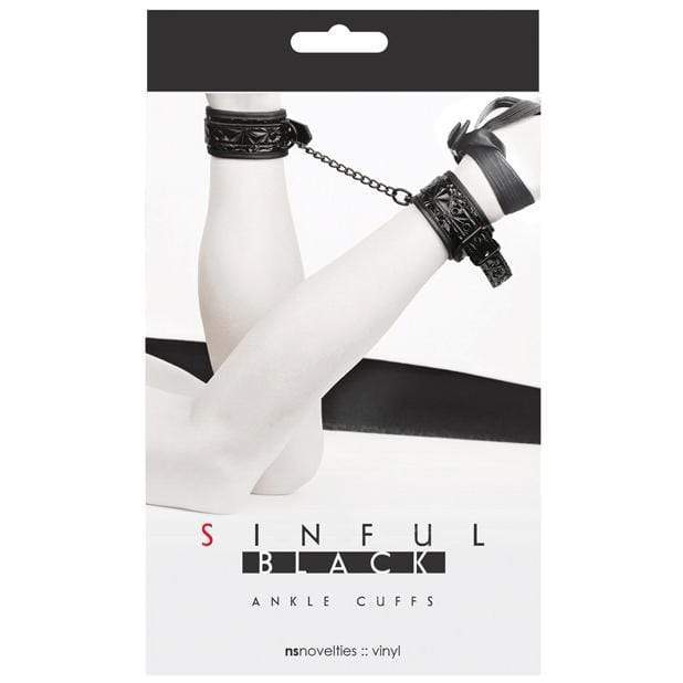 NS Novelties - BDSM Sinful Ankle Cuffs (Black) -  Hand/Leg Cuffs  Durio.sg