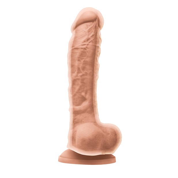 NS Novelties - Colours Dual Density Silicone Realistic Dildo with Balls 8" (Beige) -  Realistic Dildo with suction cup (Non Vibration)  Durio.sg