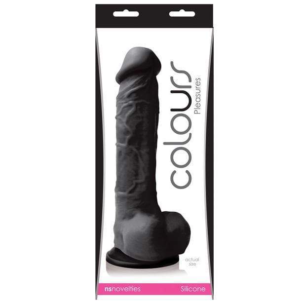 NS Novelties - Colours Pleasures Dildo with Suction Cup 8" (Black) -  Realistic Dildo with suction cup (Non Vibration)  Durio.sg
