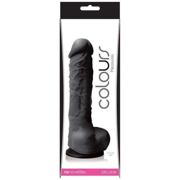 NS Novelties - Colours Pleasures Silicone Dildo w/Suction Cup 5" (Black) -  Realistic Dildo with suction cup (Non Vibration)  Durio.sg