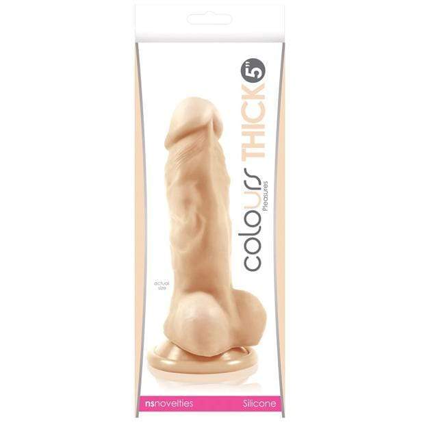 NS Novelties - Colours Pleasures Thick Realistic Dildo 5" (Beige) -  Realistic Dildo with suction cup (Non Vibration)  Durio.sg