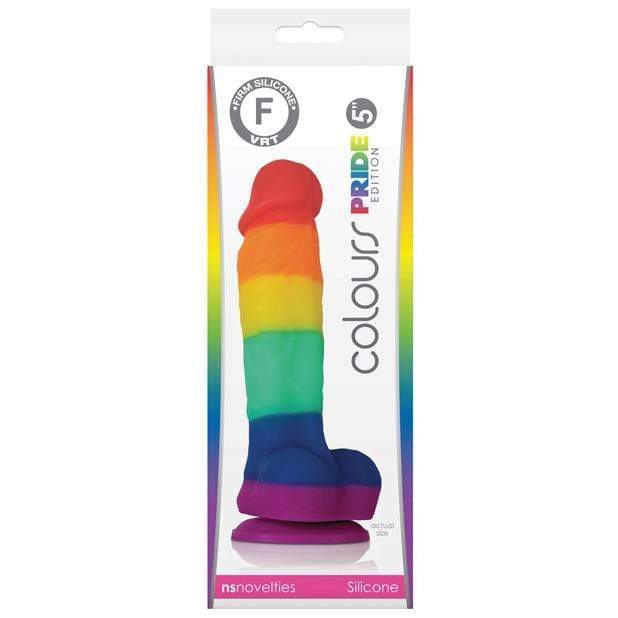 NS Novelties - Colours Pride Edition Silicone Dildo with Suction Cup 5" (Multi Colour) -  Realistic Dildo with suction cup (Non Vibration)  Durio.sg