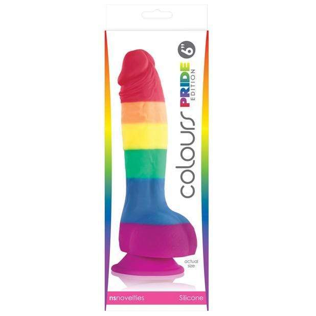 NS Novelties - Colours Pride Edition Silicone Dildo with Suction Cup 6" (Multi Colour) -  Realistic Dildo with suction cup (Non Vibration)  Durio.sg