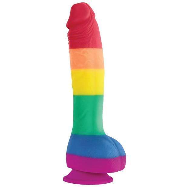 NS Novelties - Colours Pride Edition Silicone Dildo with Suction Cup 8&quot; (Multi Colour) -  Realistic Dildo with suction cup (Non Vibration)  Durio.sg