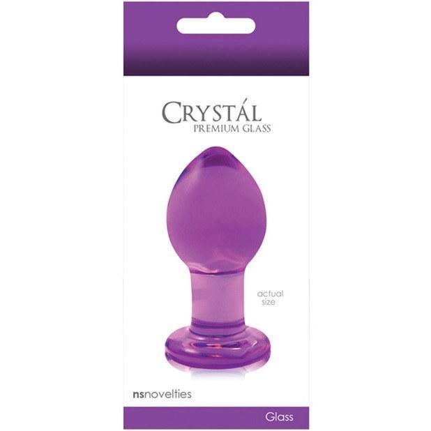 NS Novelties - Crystal Glass Butt Plug Medium (Purple) -  Glass Anal Plug (Non Vibration)  Durio.sg