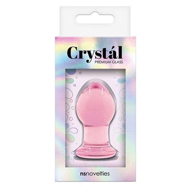 NS Novelties - Crystal Premium Glass Butt Plug Small (Pink) -  Glass Anal Plug (Non Vibration)  Durio.sg