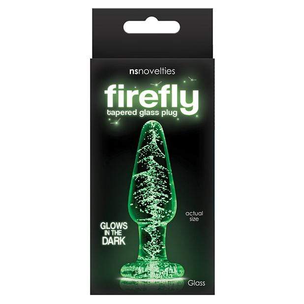 NS Novelties - Firefly Glow In The Dark Glass Tapered Anal Plug Small (Clear) -  Glass Anal Plug (Non Vibration)  Durio.sg