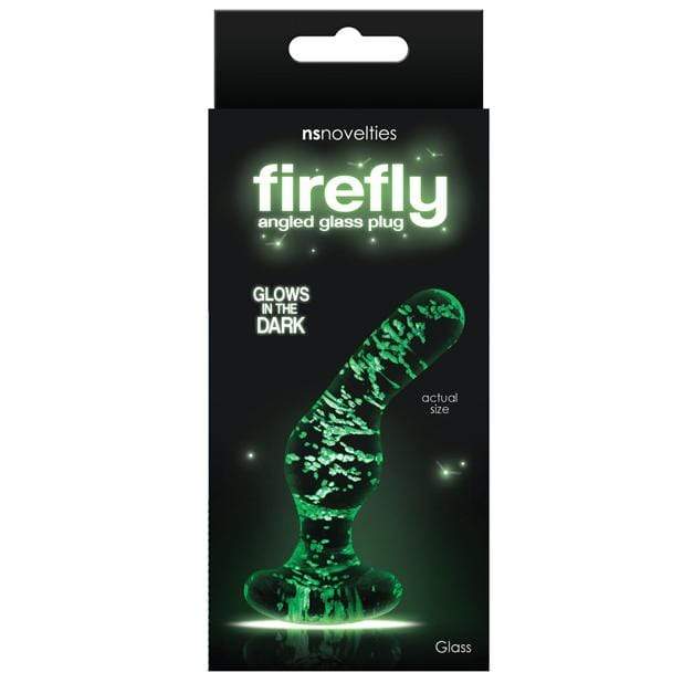 NS Novelties - Firefly Glows In The Dark Angled Glass Anal Plug (Green) -  Glass Anal Plug (Non Vibration)  Durio.sg