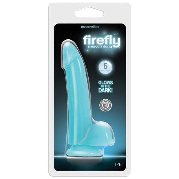 NS Novelties - Firefly Smooth Glowing Dong 5" (Blue) -  Realistic Dildo with suction cup (Non Vibration)  Durio.sg