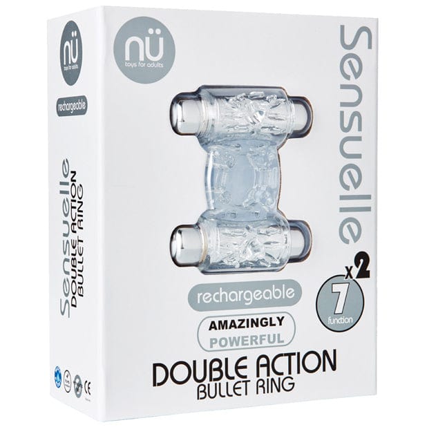 NU - Sensuelle Double Action Bullet Vibrating Cock Ring (Clear) -  Rubber Cock Ring (Vibration) Rechargeable  Durio.sg