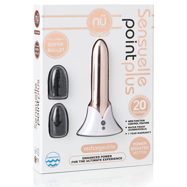NU - Sensuelle Point Plus Rechargeable Bullet Vibrator with Head Attachments (Rose Gold) -  Bullet (Vibration) Rechargeable  Durio.sg