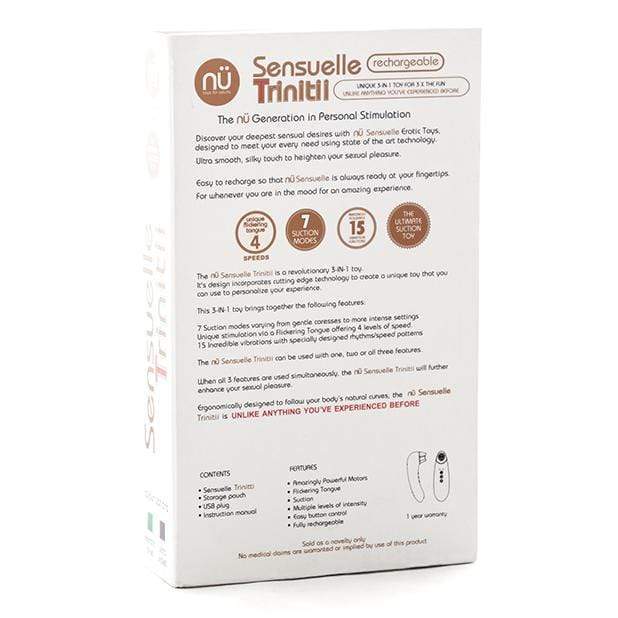 NU - Sensuelle Trinitii Suction Tongue Clit Massager (Purple) -  Clit Massager (Vibration) Rechargeable  Durio.sg