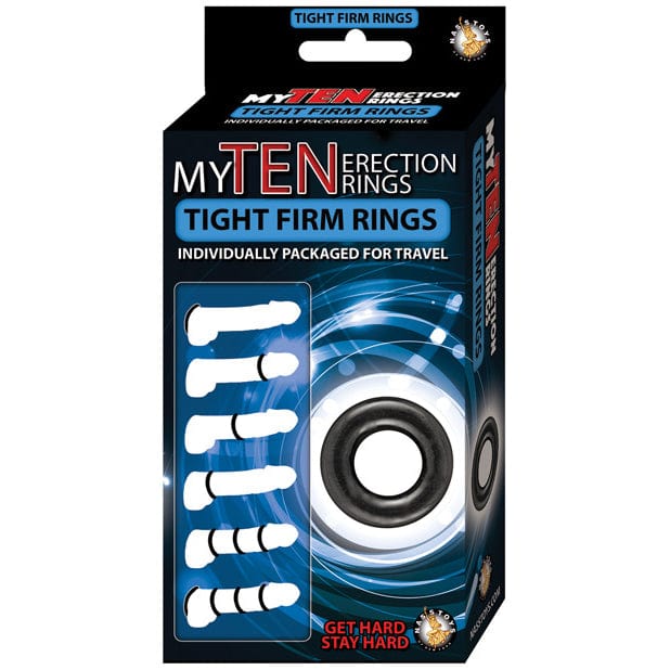 Nasstoys - My Ten Erection Rings Tight Firm Cock Rings (Black) -  Cock Ring (Non Vibration)  Durio.sg