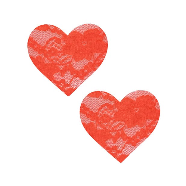 Neva Nude - Black Light Lace Heart Pasties Nipple Covers O/S (Orange) -  Nipple Covers  Durio.sg