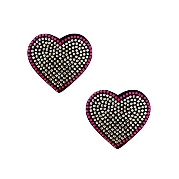 Neva Nude - Burlesque Heart N Soul Crystal Heart Pasties Nipple Covers O/S (Pink/Clear) -  Nipple Covers  Durio.sg