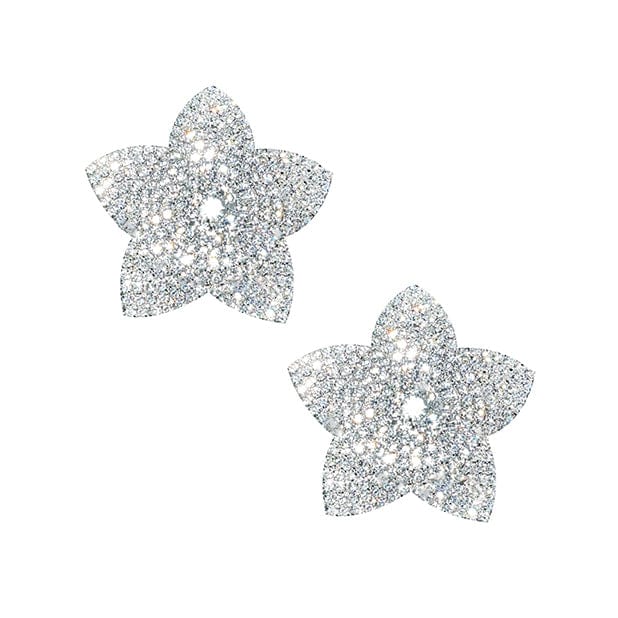 Neva Nude - Burstin Blooms Crystal Jewel Reusable Silicone Pasties Nipple Covers O/S (Silver) -  Nipple Covers  Durio.sg