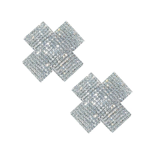 Neva Nude - Cross Crystal Jewel Reusable Silicone Pasties Nipple Covers O/S (Clear) -  Nipple Covers  Durio.sg