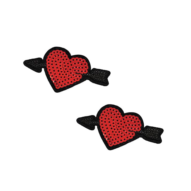 Neva Nude - Sequin Arrow Heart Pasties Nipple Covers O/S (Red) -  Nipple Covers  Durio.sg
