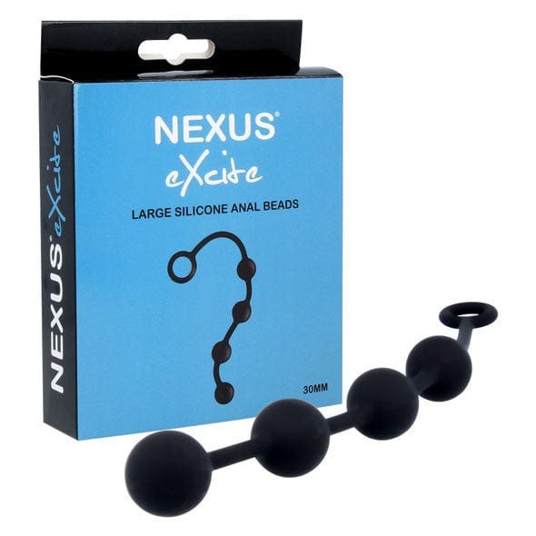 Nexus - Excite Silicone Anal Beads Large (Black) -  Anal Beads (Non Vibration)  Durio.sg