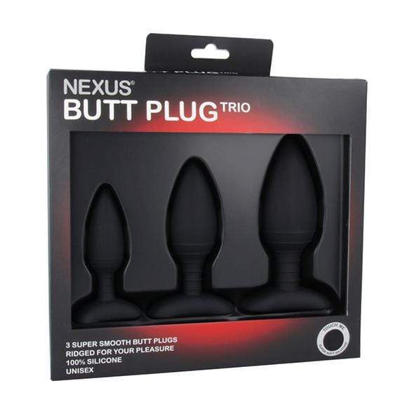 Nexus - Unisex Silicone Butt Plug Trio (Black) -  Anal Plug (Non Vibration)  Durio.sg