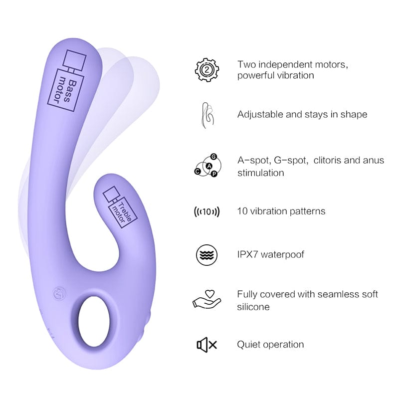 Nomi Tang - Flex Bi Bendable Dual Stimulator Rabbit Vibrator (Lavender) -  Rabbit Dildo (Vibration) Rechargeable  Durio.sg