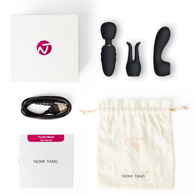 Nomi Tang - Pocket Mini Powerful Wand Massager (Black) -  Mini Wand Massagers (Vibration) Rechargeable  Durio.sg