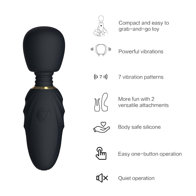 Nomi Tang - Pocket Mini Powerful Wand Massager (Black) -  Mini Wand Massagers (Vibration) Rechargeable  Durio.sg